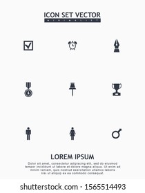 Website icon set isolated on grey background