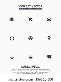Website icon set isolated on grey background