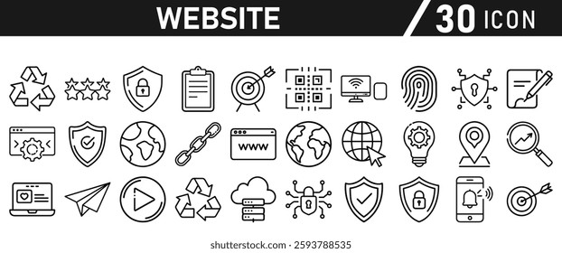 Website icon set in liner style. Website set icon vector. for computer and mobile. Vector illustration
