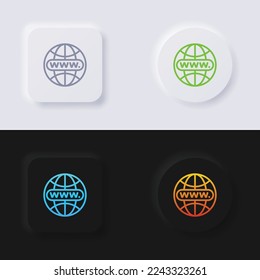 Website icon set, Multicolor neumorphism button soft UI Design for Web design, Application UI and more, Button, Vector.