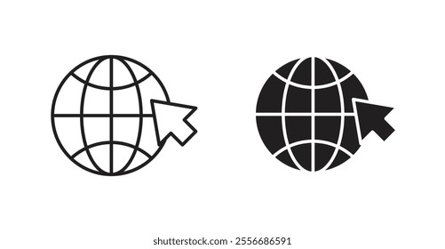 Website icon set in Thin line black color.
