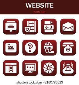 website icon set. Vector  illustrations related with Chat, Server and Css