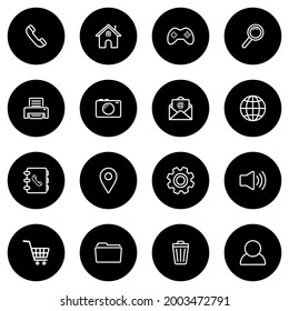 website icon set vector sign symbol with thin line style