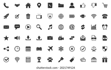 website icon set vector sign symbol of contact us