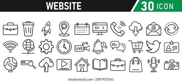 Website icon set. Web icons for website and mobile app. Icons collection