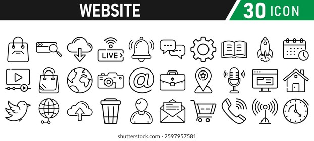 Website icon set. Web icons for website and mobile app. Icons collection