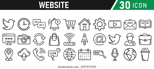Website icon set. Web icons for website and mobile app. Icons collection