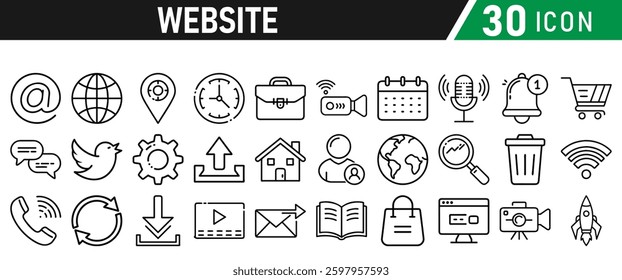 Website icon set. Web icons for website and mobile app. Icons collection