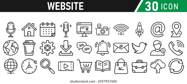 Website icon set. Web icons for website and mobile app. Icons collection
