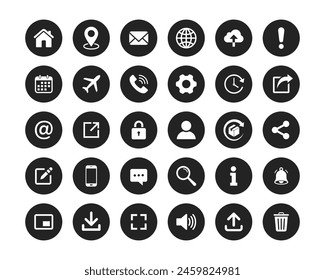 Conjunto de iconos de Sitio web. Conjunto de iconos de Web, Vector de símbolos