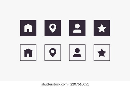 Conjunto de iconos de sitio web y símbolos web para la ilustración vectorial plana de concepto de ui móvil y computadora.