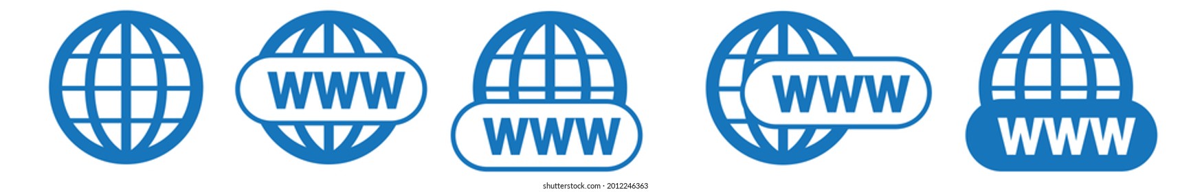 Website icon set. Www icons collection. Internet icon. Www search bar icon. Www icons with hand cursor. Go to web icon symbol.