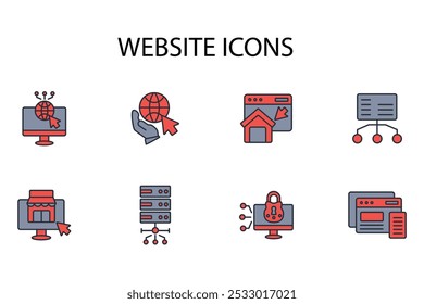 Website icon set.vector.Editable stroke.linear style sign for use web design,logo.Symbol illustration.
