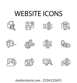 Website icon set.vector.Editable stroke.linear style sign for use web design,logo.Symbol illustration.