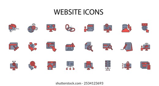 Website icon set.vector.Editable stroke.linear style sign for use web design,logo.Symbol illustration.