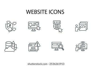 Website icon set.vector.Editable stroke.linear style sign for use web design,logo.Symbol illustration.