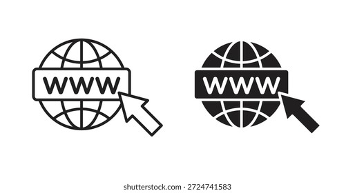 Vectores simples del icono del Sitio web en negro, convenientes para los proyectos