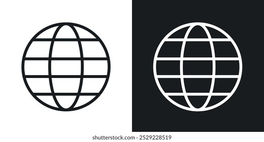 Website-Symbol in Schwarz mit dünner Linie. Flache einfache Vektorsymbol-Illustration.