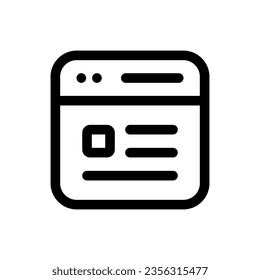 Website-Symbol im trendigen, flachen Stil einzeln auf weißem Hintergrund. Website Silhouette Symbol für Ihr Website-Design, Logo, App, UI. Vektorgrafik, EPS10.
