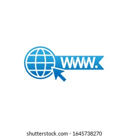 Website icon vector design illustration. Website WWW icon. Website vector flat icon symbol for web, logo, graphic elements, app, UI. Website icon isolated on white background.