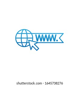 Website-Icon Vektorillustration Design-Illustration. Website WWW Symbol. Website Vektorillustration Symbol für Web, Logo, grafische Elemente, App, UI. Website-Symbol einzeln auf weißem Hintergrund.