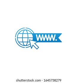 Website icon vector design illustration. Website WWW icon. Website vector flat icon symbol for web, logo, graphic elements, app, UI. Website icon isolated on white background.