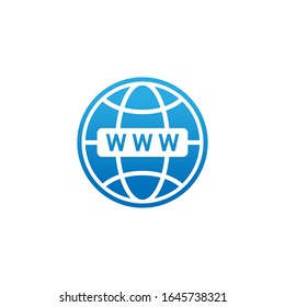 Icono de sitio web ilustración de diseño vectorial. Icono WWW del sitio web. Símbolo de icono plano vectorial del sitio web para web, logotipo, elementos gráficos, aplicación, UI. Icono de sitio web aislado en fondo blanco.