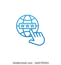 Website icon vector design illustration. Website WWW icon. Website vector flat icon symbol for web, logo, graphic elements, app, UI. Website icon isolated on white background.
