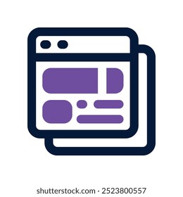 Icono de Sitio web. Icono de Vector de doble tono para su Sitio web, móvil, presentación y diseño de logotipo.