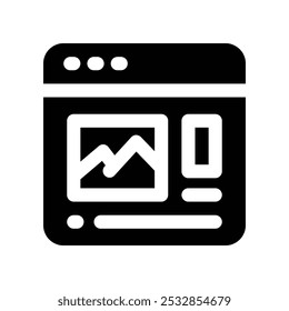 Icono de Sitio web. Icono de glifo de Vector para su Sitio web, móvil, presentación y diseño de logotipo.