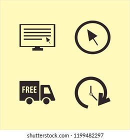 website icon. website vector icons set cursor, free delivery, update time and computer cursor