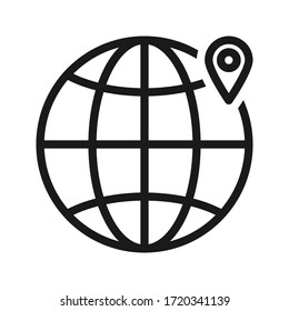 Website-Symbol. Website, Vektorgrafik. Internet-Weltsymbol einzeln auf Weiß
