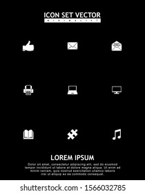 Website icon vector isolated on black background
