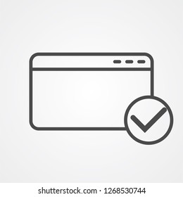 Website icon vector, outline flat sign, solid pictogram isolated on white. Symbol, logo illustration.