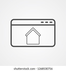 Website icon vector, outline flat sign, solid pictogram isolated on white. Symbol, logo illustration.