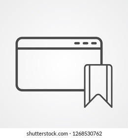 Website icon vector, outline flat sign, solid pictogram isolated on white. Symbol, logo illustration.