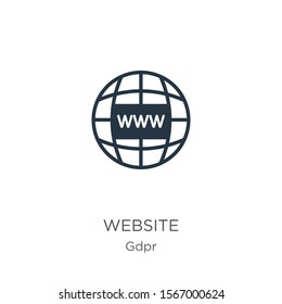 Website icon vector. Trendy flat website icon from gdpr collection isolated on white background. Vector illustration can be used for web and mobile graphic design, logo, eps10