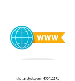Website icon vector, www icon, internet global network badge