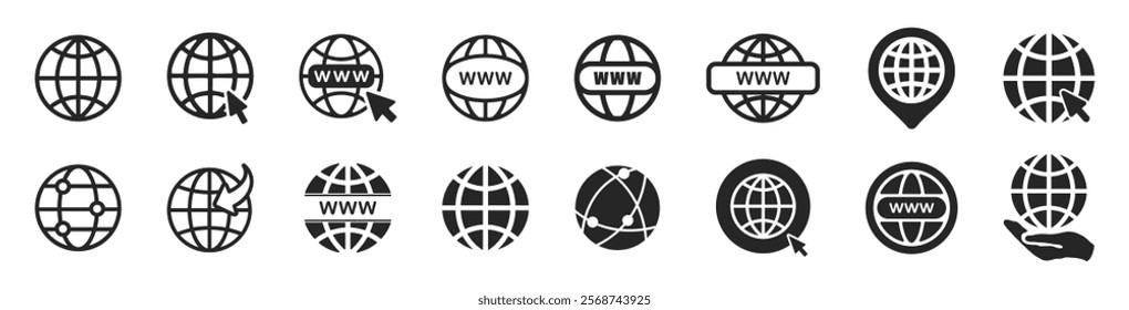 Website Icon. Vector www icon isolated on transparent background. Visit website vectot icon set. Go to our website sign