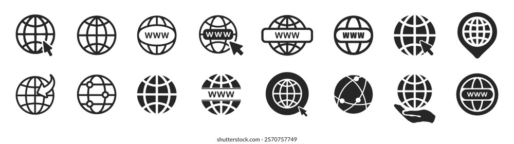 Website Icon. Vector www icon isolated on transparent background. Visit website vectot icon set. Go to our website sign