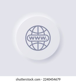 Icono de sitio web, diseño de interfaz de usuario suave de Neumorfismo blanco para diseño web, IU de aplicación y más, Button, Vector.