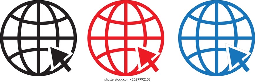 Website icon. world web icon www earth globe icons vactor for illustration,
