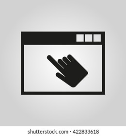 The website icon. WWW and browser, development, seo symbol. UI. Web. Logo. Sign. Flat design. App. Stock vector
