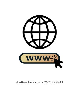 Ícone do Site com o Botão e o Cursor WWW