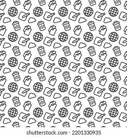 iconos de sitio web editable monocromo sin inconvenientes 
patrón vectorial con estilo moderno