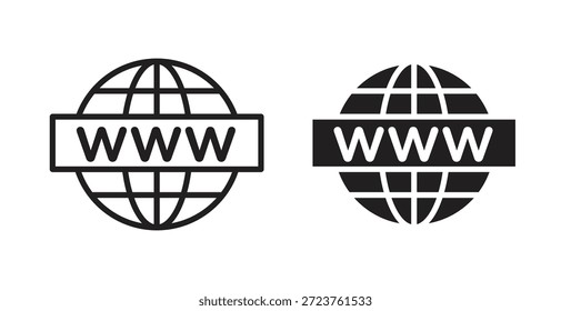Iconos de Sitio web rellenos, líneas finas, contornos y trazos