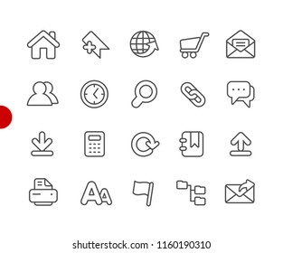Iconos de sitios web // Red Point Series - Iconos de línea vectorial para sus proyectos digitales o de impresión.