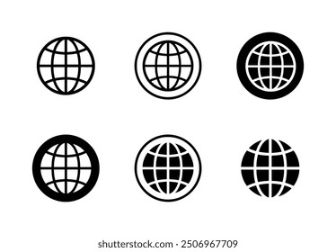 Website icons set. Globe icons collection.