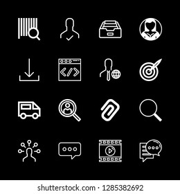 website icons set with html, chat and search vector set
