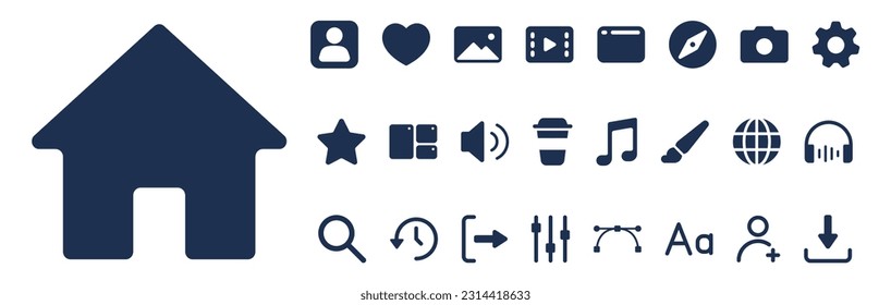Website icons set isolated on white background vector image.